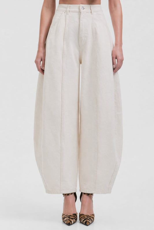 Viktor & Rolf Balloon Denim Trousers in Butter SS26