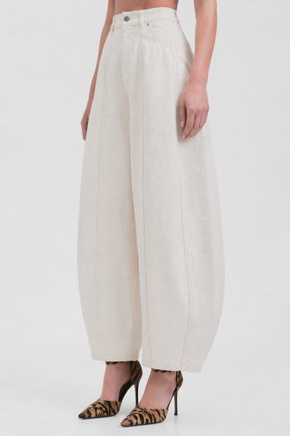 Viktor & Rolf Balloon Denim Trousers in Butter SS26 side