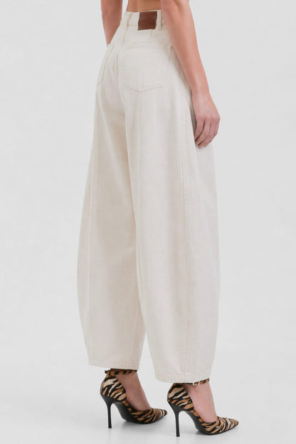 Viktor & Rolf Balloon Denim Trousers in Butter SS26 back