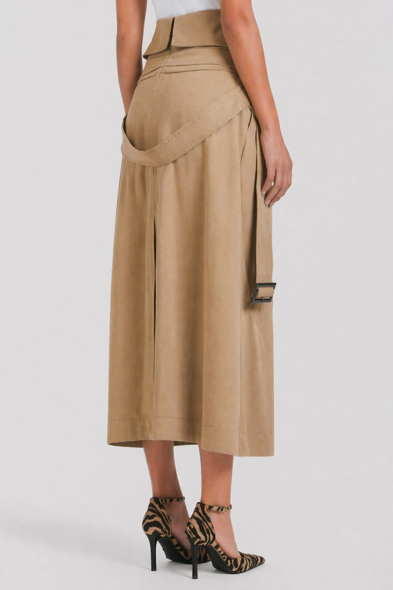 Viktor & Rolf Bow Drape Midi Skirt in Beige SS26 back