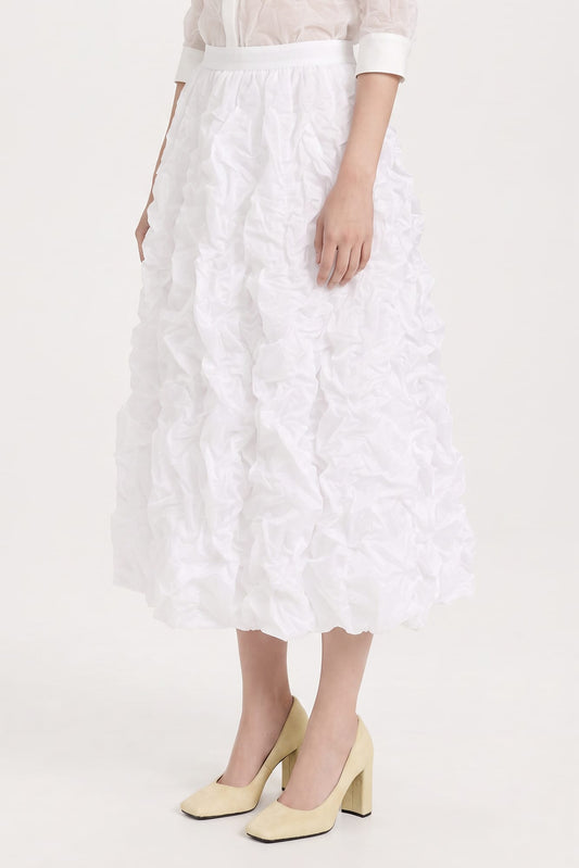 Viktor & Rolf Crinkle Skirt in White SS26 side