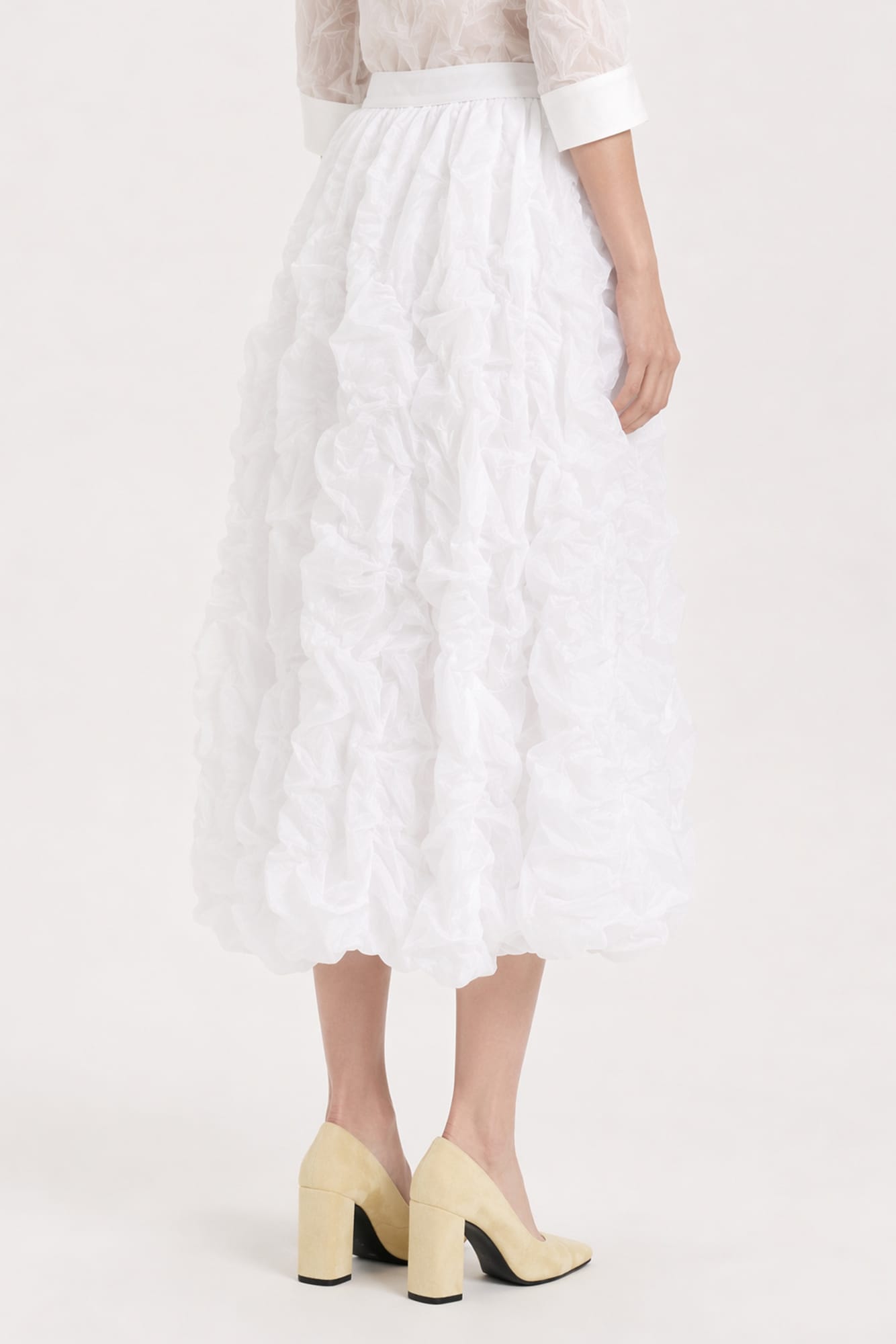 Viktor & Rolf Crinkle Skirt in White SS26 back
