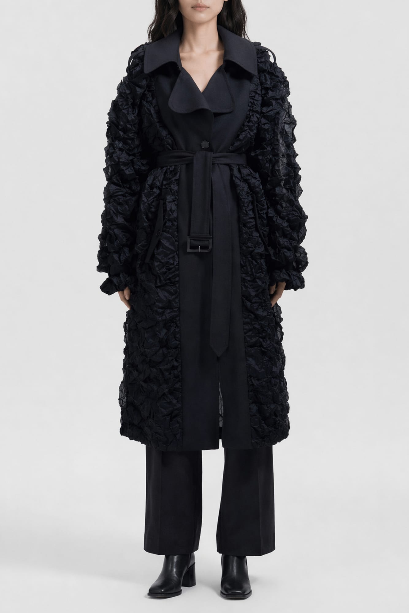 Viktor & Rolf Crinkle Trench in Black SS26