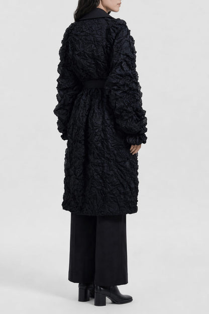 Viktor & Rolf Crinkle Trench in Black SS26 back