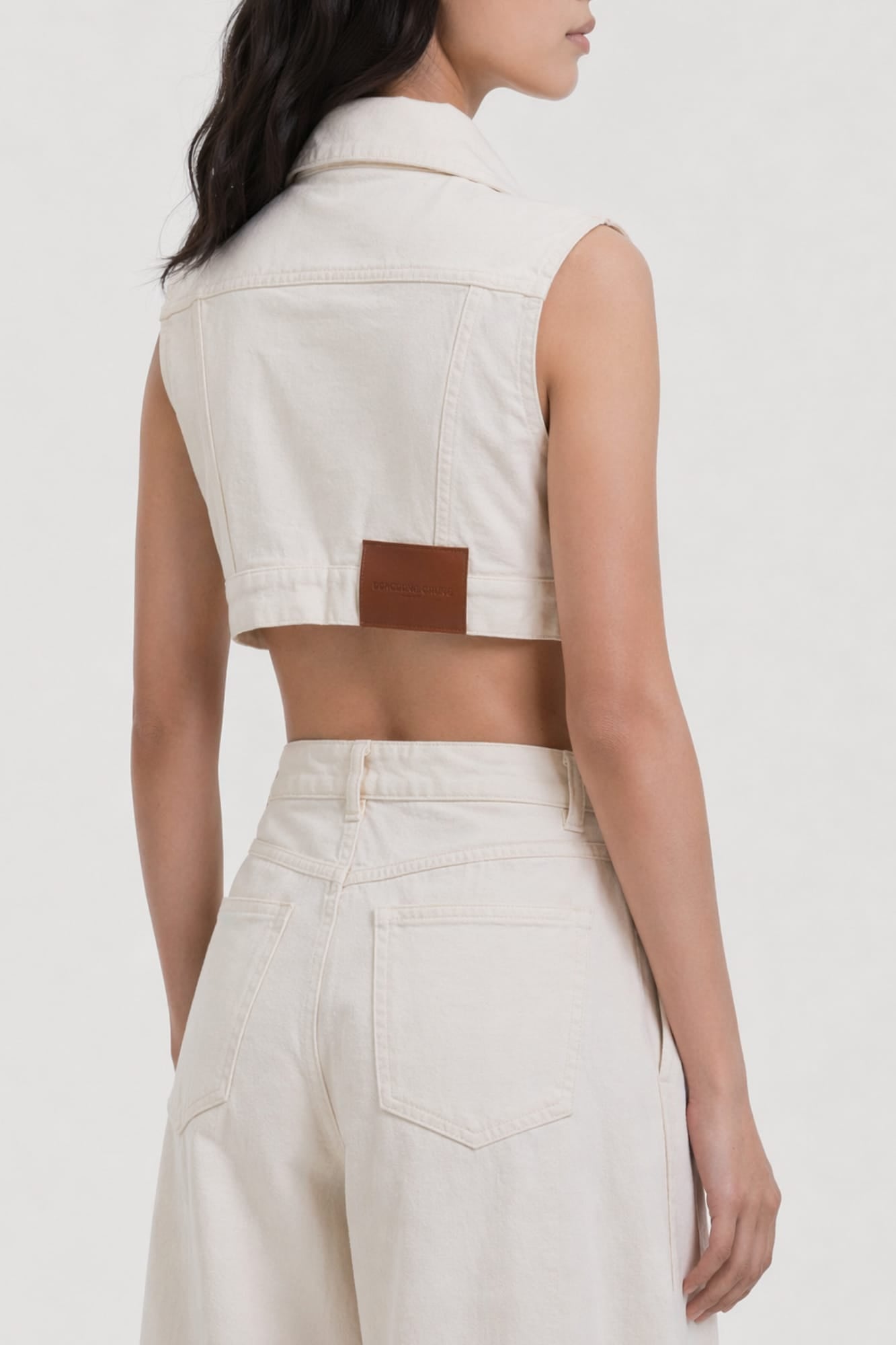 Viktor & Rolf Denim Drape Top in Butter SS26 back
