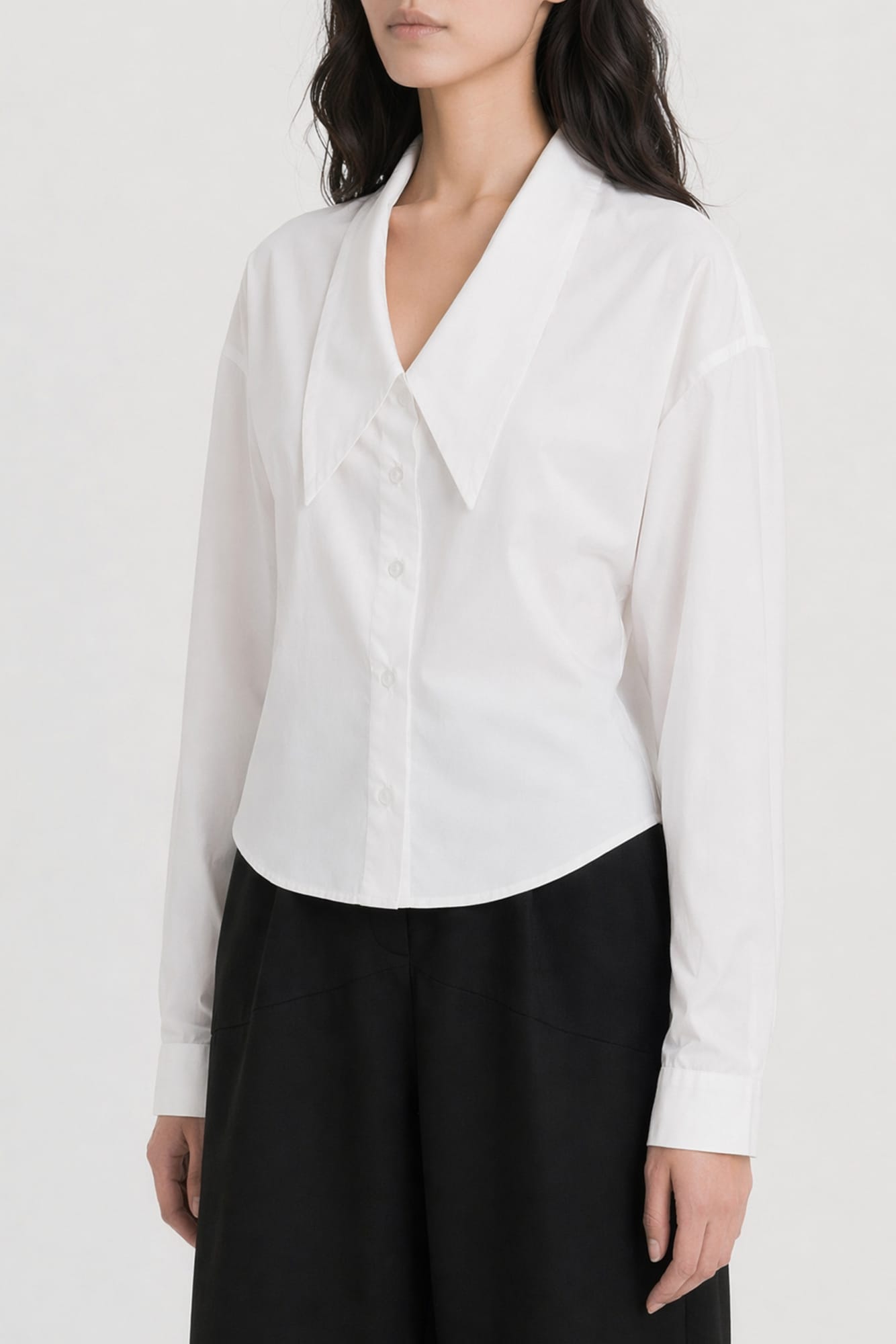 Viktor & Rolf Dragged Neck Shirt in White SS26 side