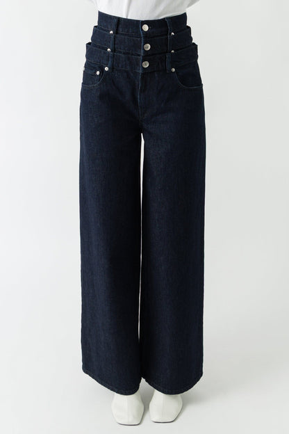 Viktor & Rolf Triple Layer Denim Trousers in Dark Denim