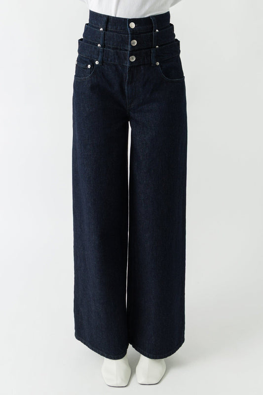 Viktor & Rolf Triple Layer Denim Trousers in Dark Denim