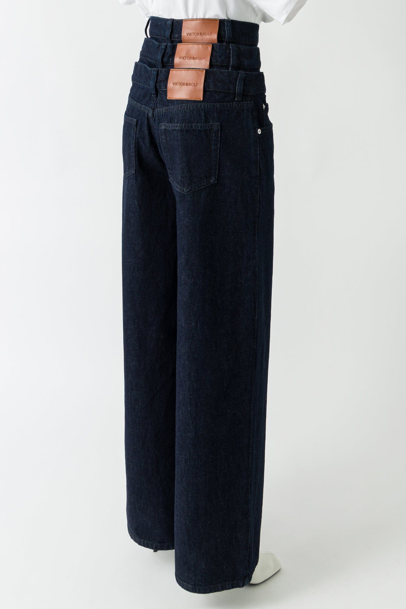 Viktor & Rolf Triple Layer Denim Trousers in Dark Denim back