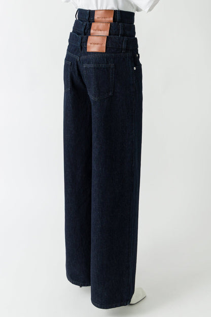 Viktor & Rolf Triple Layer Denim Trousers in Dark Denim back