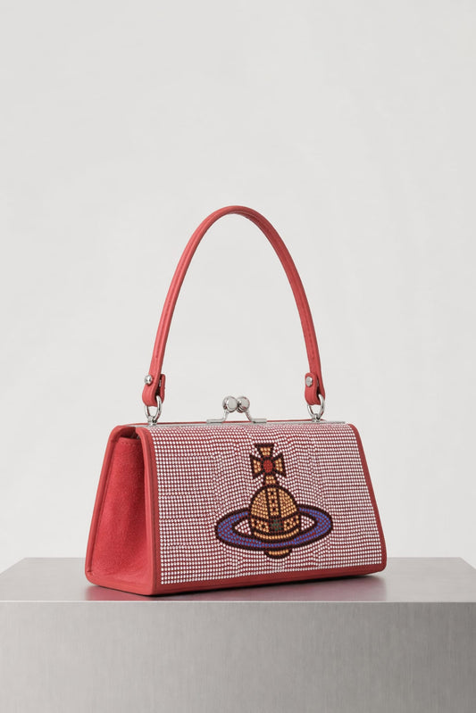 Vivienne Westwood Doll XL Frame Purse in Pink side