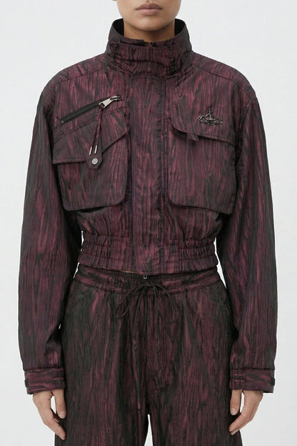 Vivienne Westwood Memphis Cropped Bomber in Bordeaux