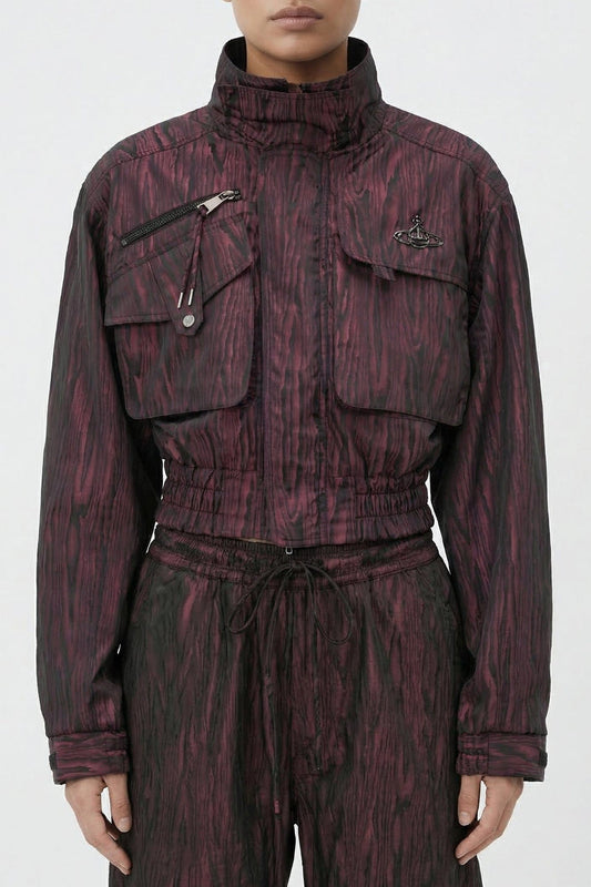 Vivienne Westwood Memphis Cropped Bomber in Bordeaux
