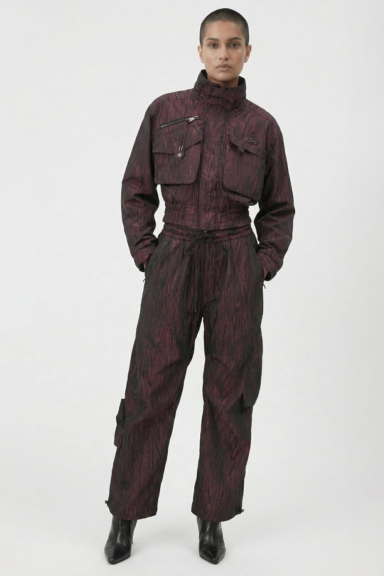 Vivienne Westwood Memphis Cropped Bomber in Bordeaux – Antidote