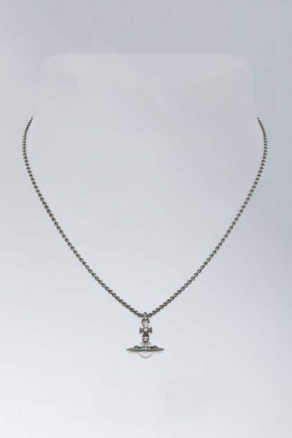 Vivienne Westwood New Petite Orb Pendant on neck
