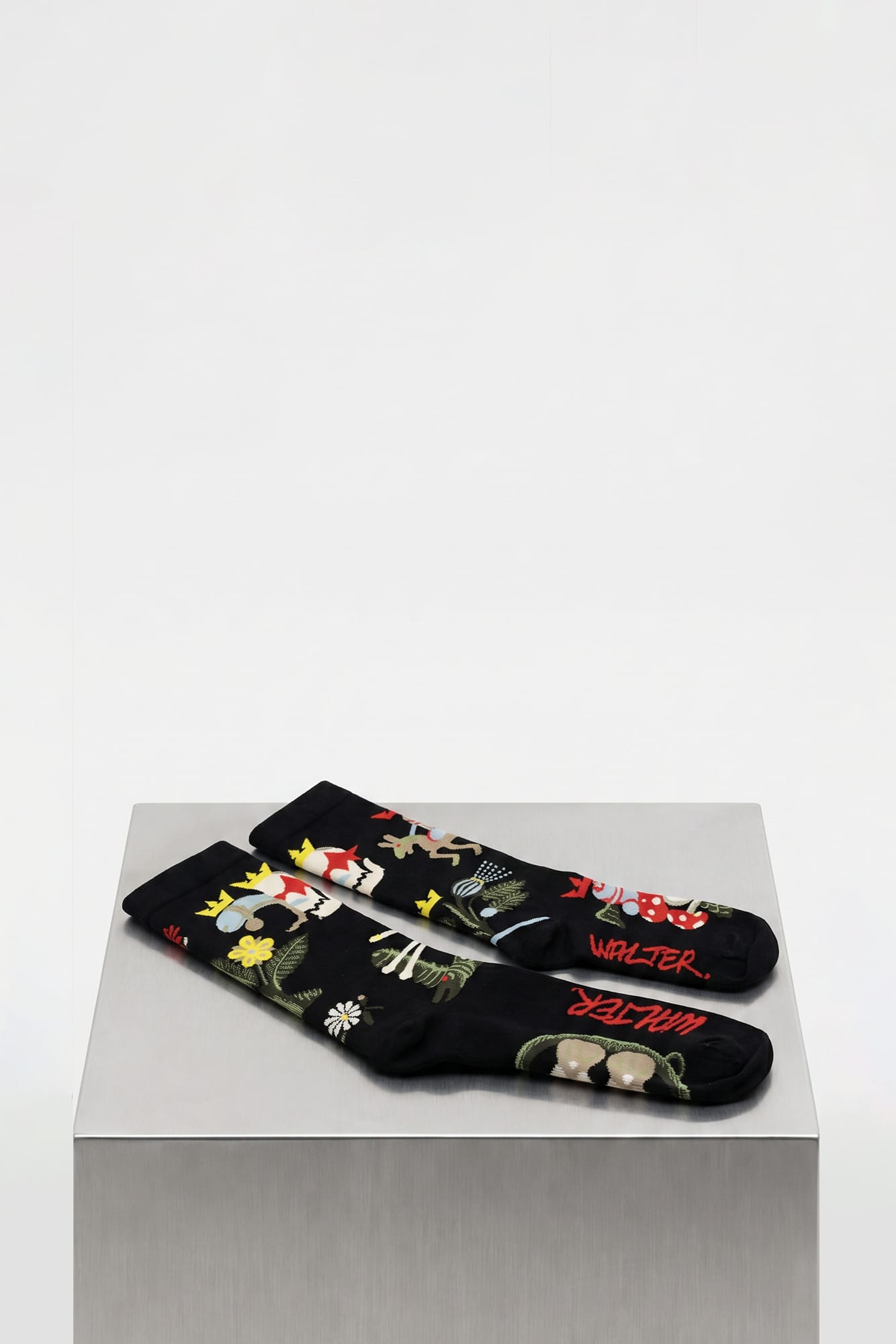 Walter Van Beirendonck Crown Socks in Black