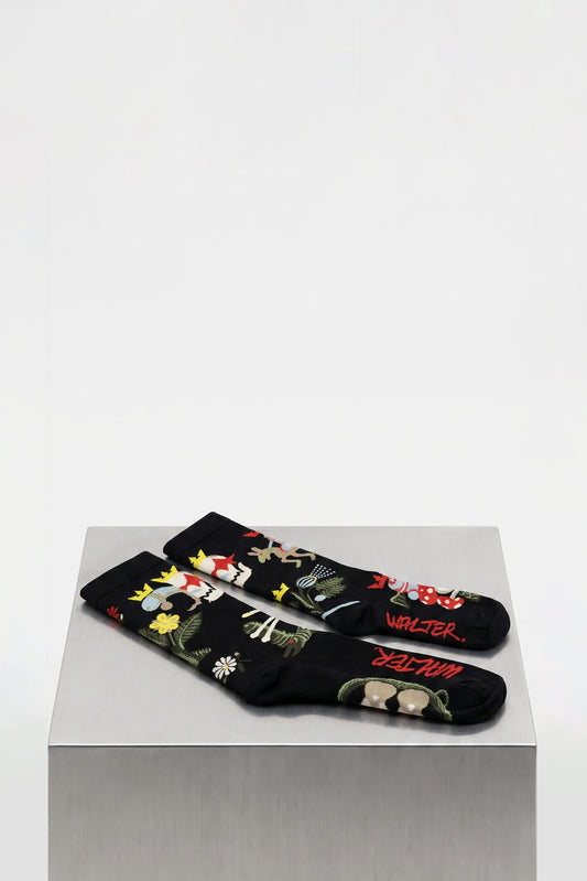 Walter Van Beirendonck Crown Socks in Black