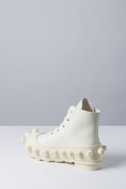 Walter Van Beirendonck Mid Boom Boots in Milk inner side