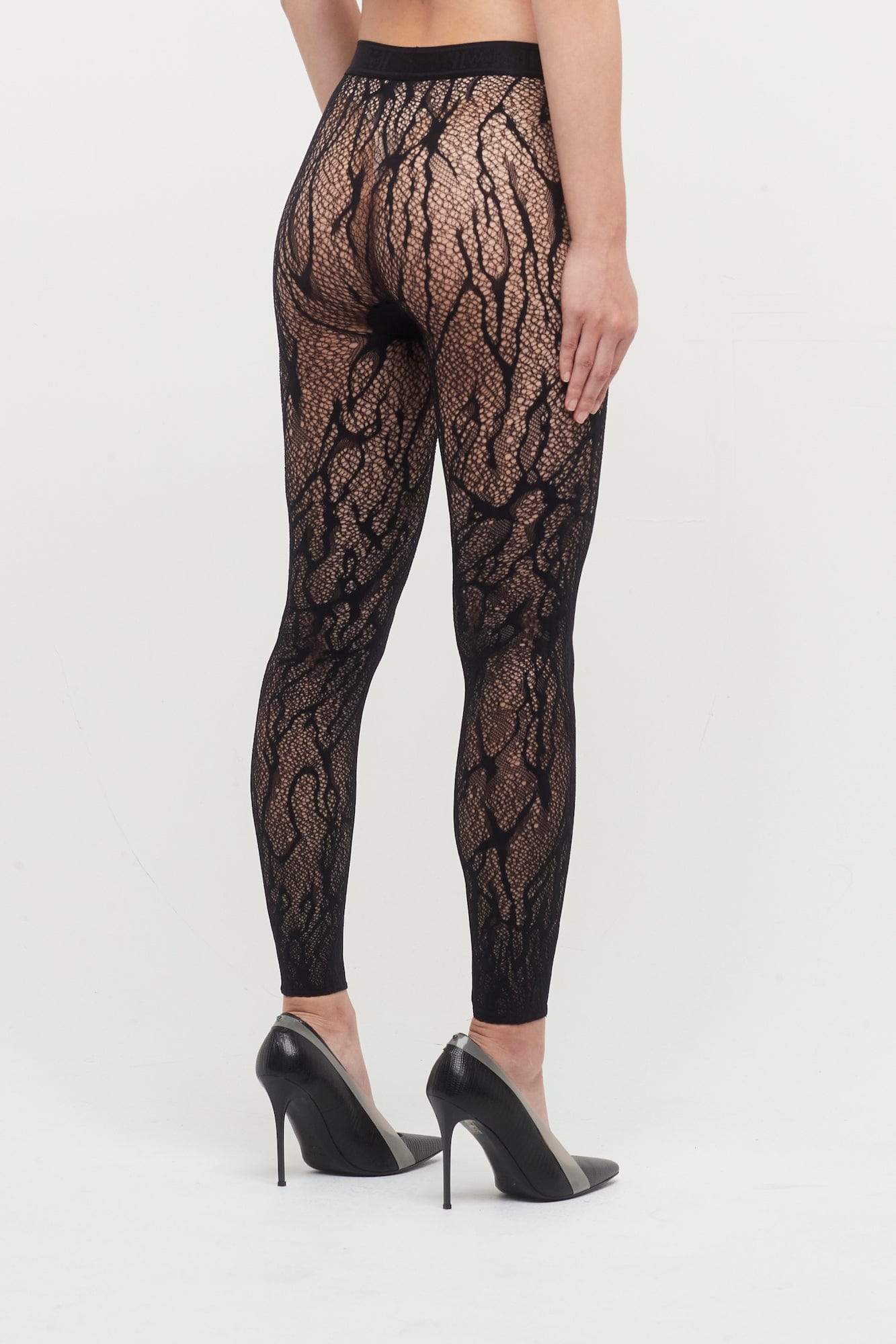 Wolford Snake Lace Tights Leggings back