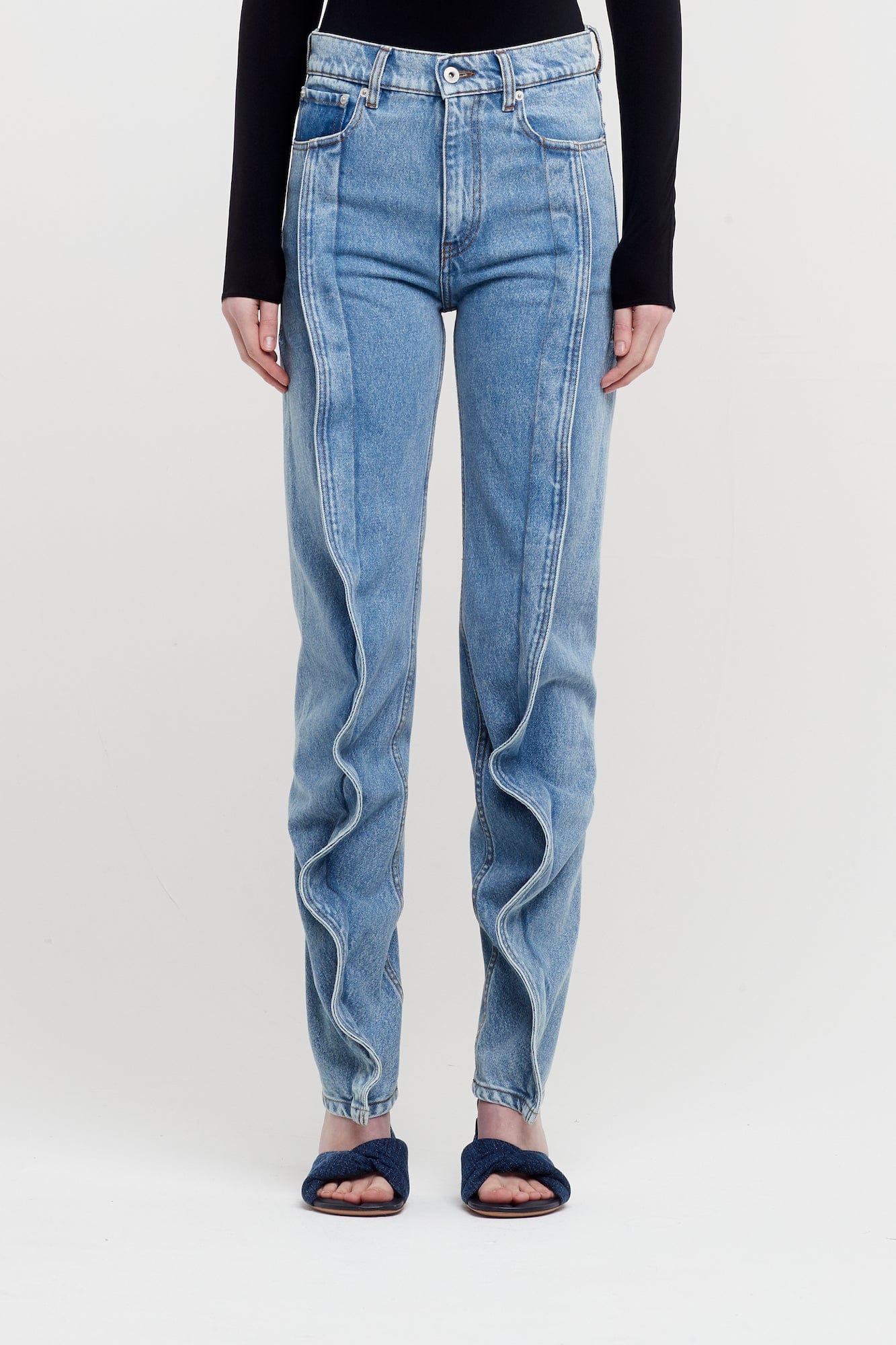 Y/Project Slim Banana Jeans in Blue