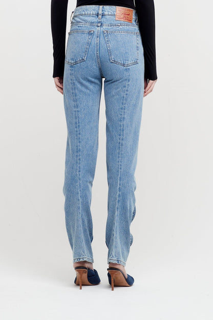 Y/Project Slim Banana Jeans in Blue back