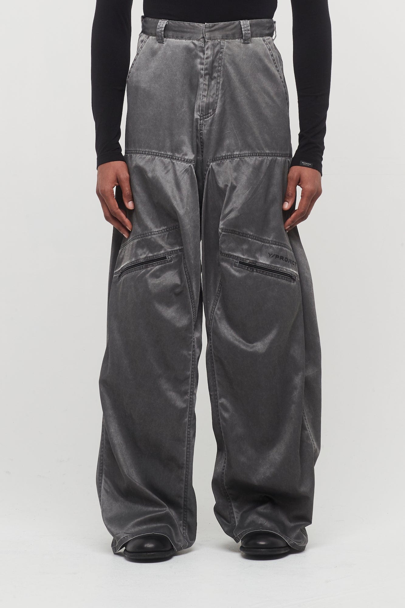 Y/Project Pop Up Pants in Washed Black