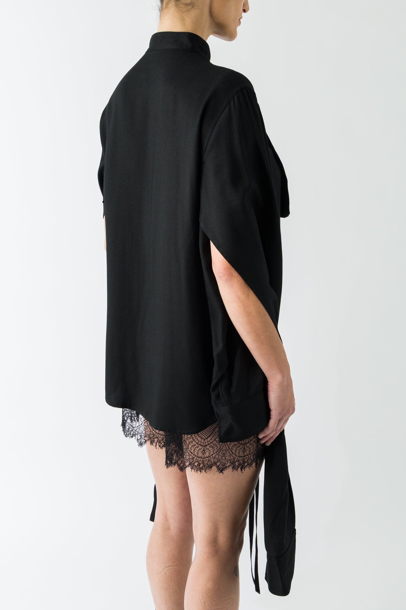 Yohji Yamamoto 2 Layered SLV Pintuck Blouse back