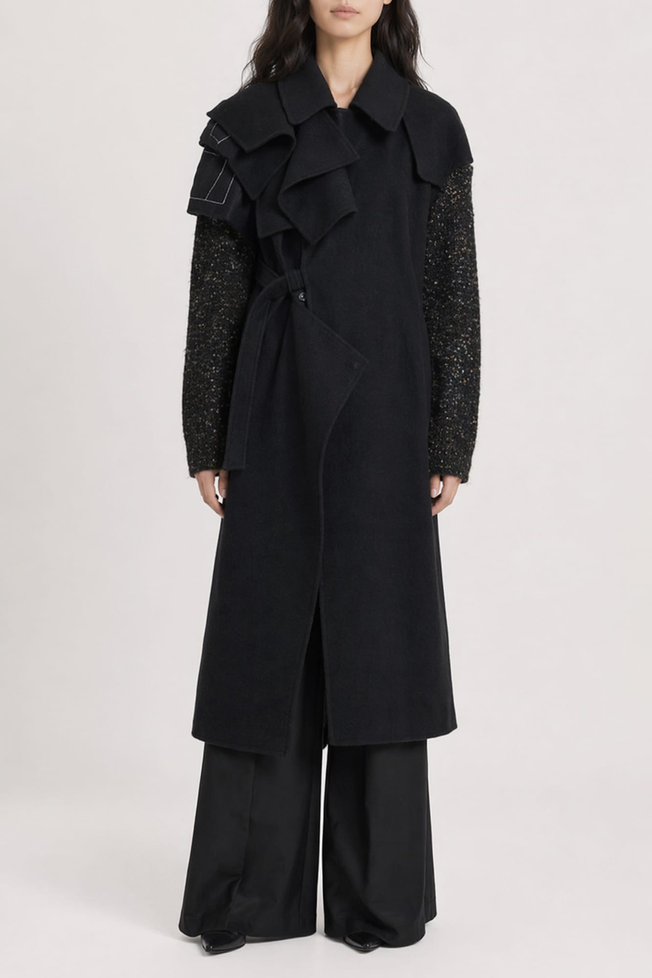 Yohji Yamamoto R Double Layered Belted Coat