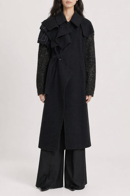 Yohji Yamamoto R Double Layered Belted Coat