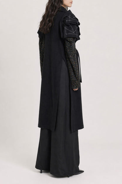 Yohji Yamamoto R Double Layered Belted Coat back