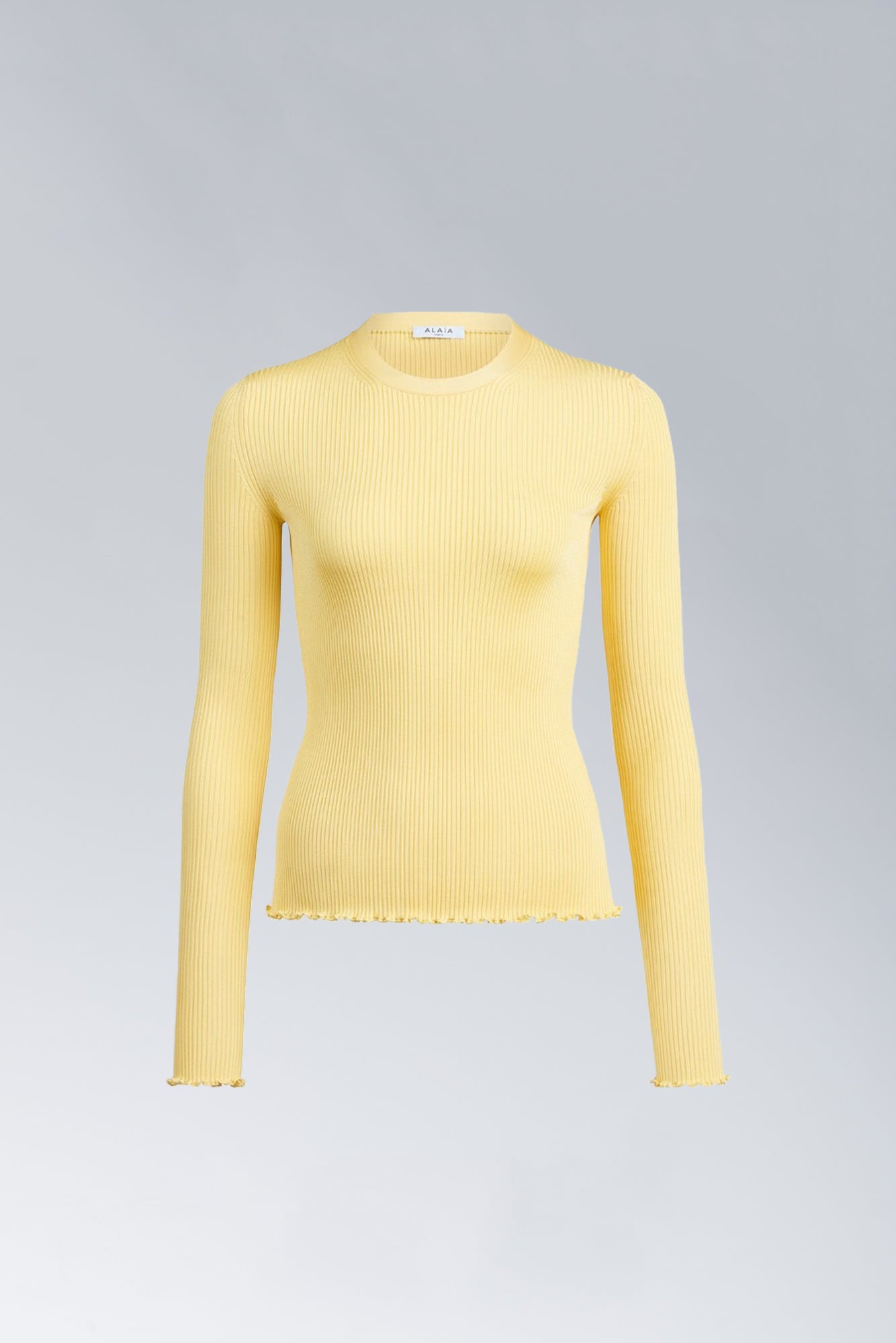 Alaïa Long Sleeve Silk Rib Knit