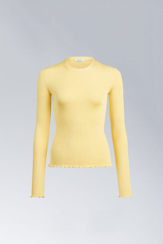 Alaïa Long Sleeve Silk Rib Knit