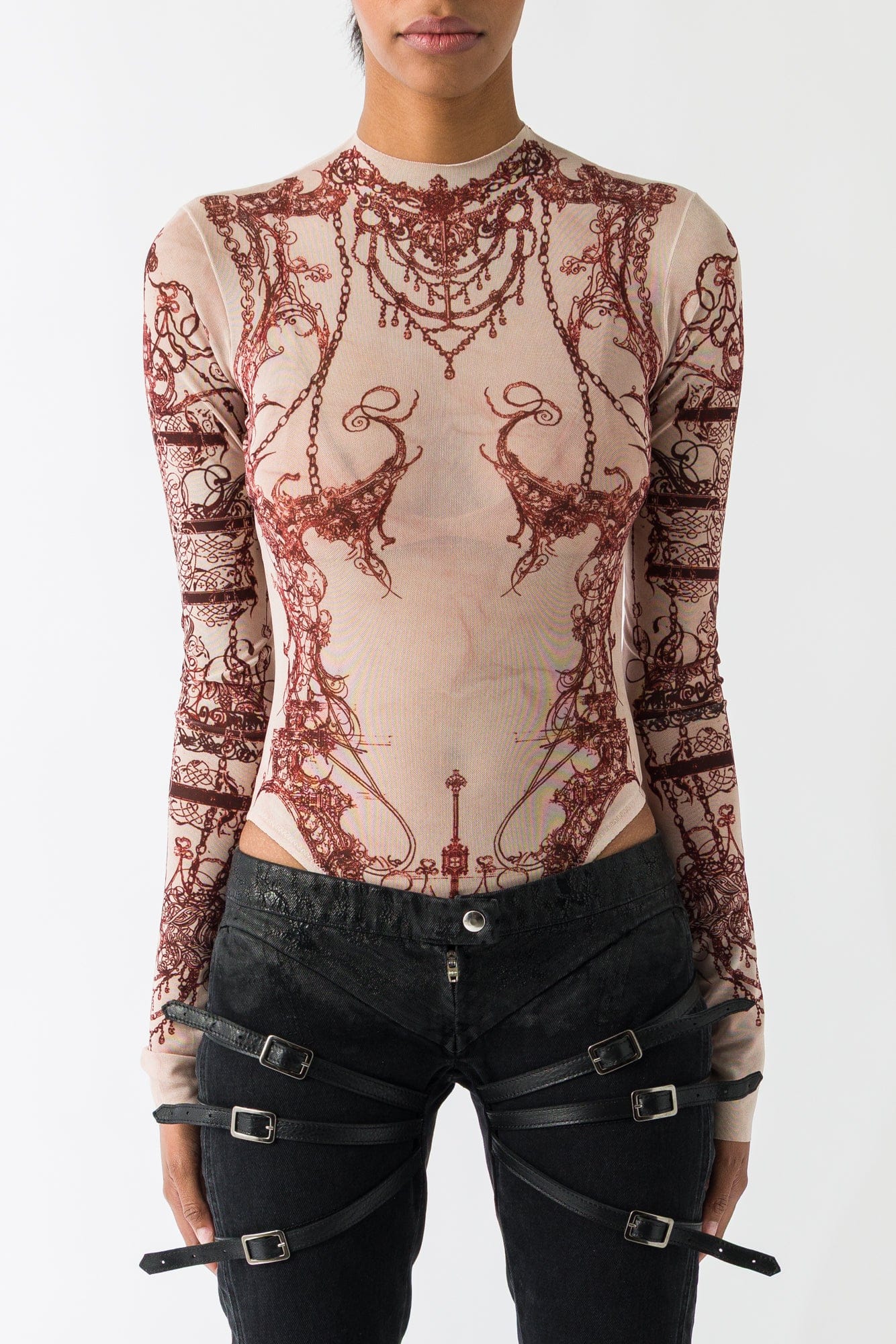 Dilara Findikoglu Mesh Tattoo Body Suit