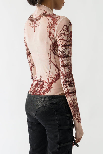Dilara Findikoglu Mesh Tattoo Body Suit back