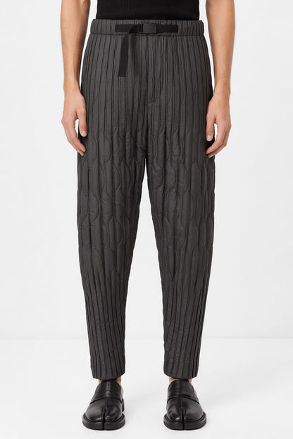 Homme Plissé Issey Miyake Padded Pleats Trousers In Charcoal