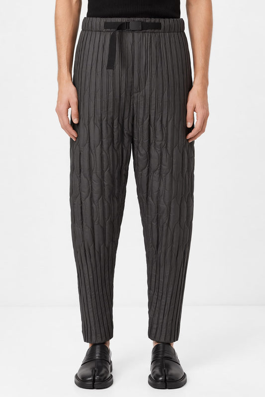 Homme Plissé Issey Miyake Padded Pleats Trousers In Charcoal