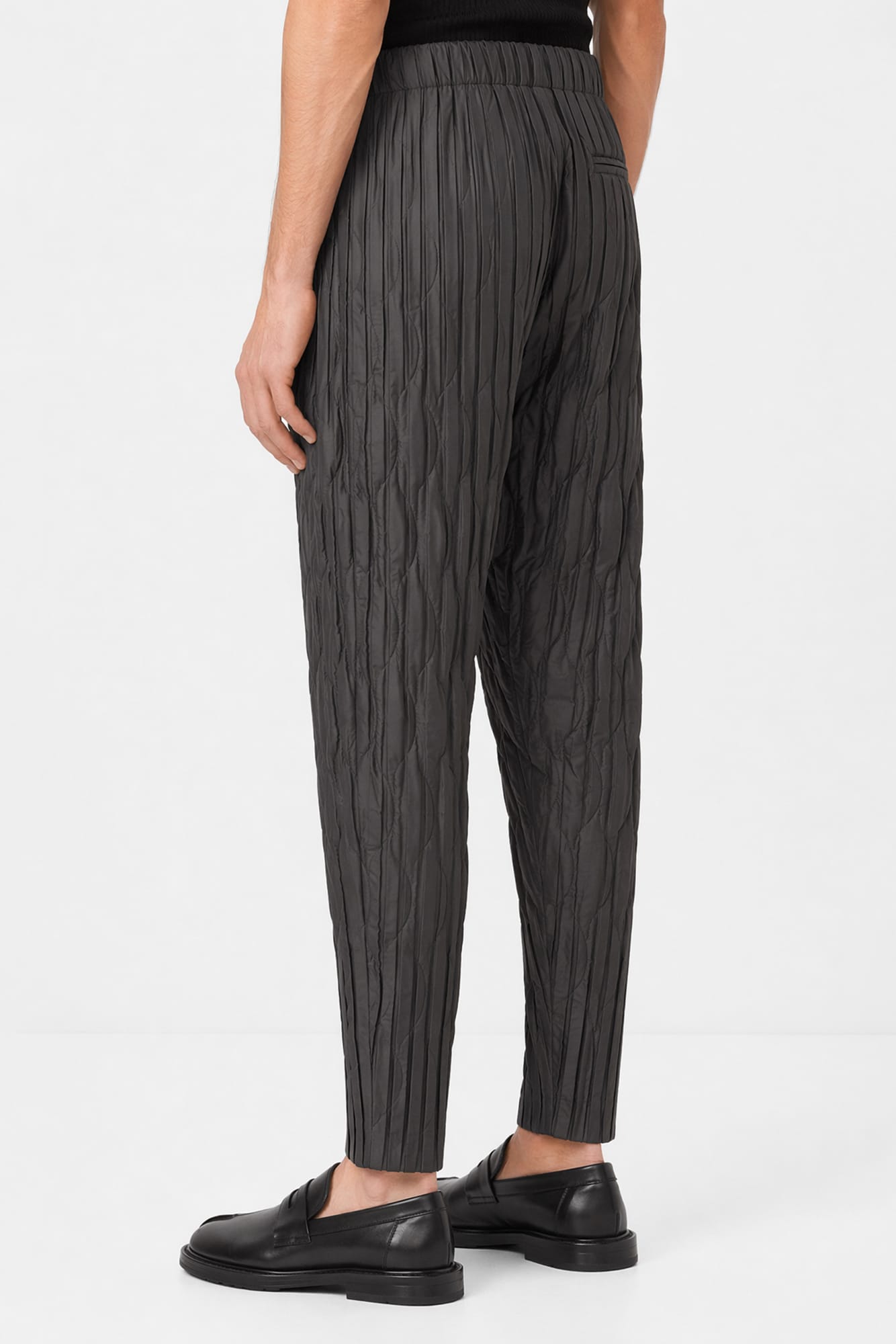 Homme Plissé Issey Miyake Padded Pleats Trousers In Charcoal back