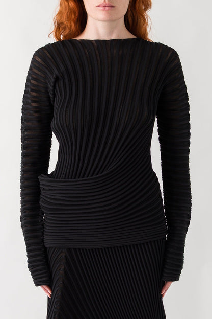 Issey Miyake Stream Top in Black