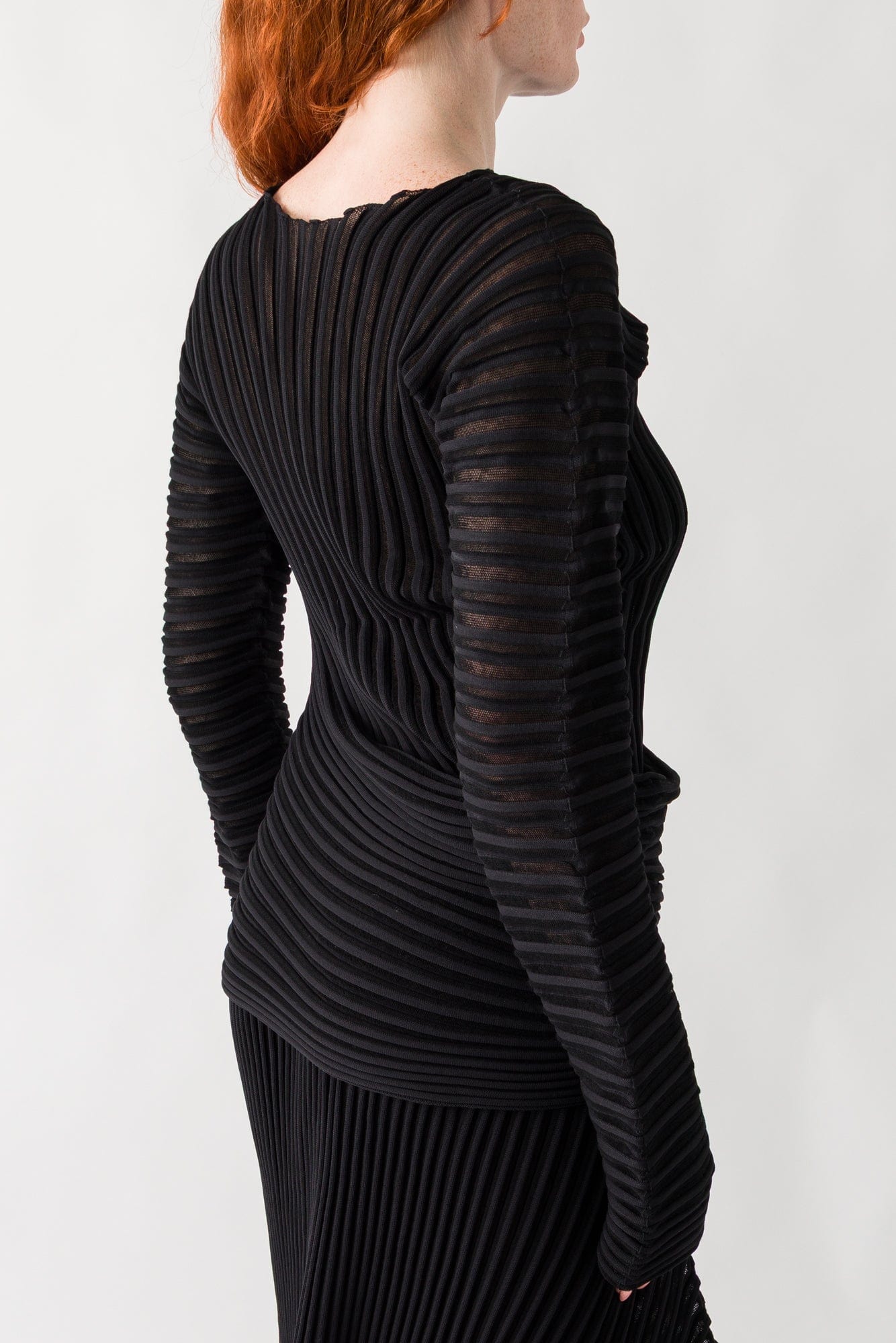 Issey Miyake Stream Top in Black back