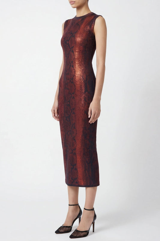 Jean Paul Gaultier High Neck Mesh Dress in Python side