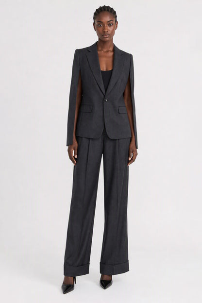 Junya Watanabe Slim Blazer in Charcoal full look