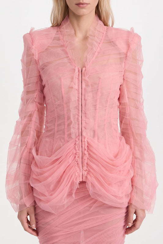 Matières Fécales Madame L. Tulle Blazer in Pink TS