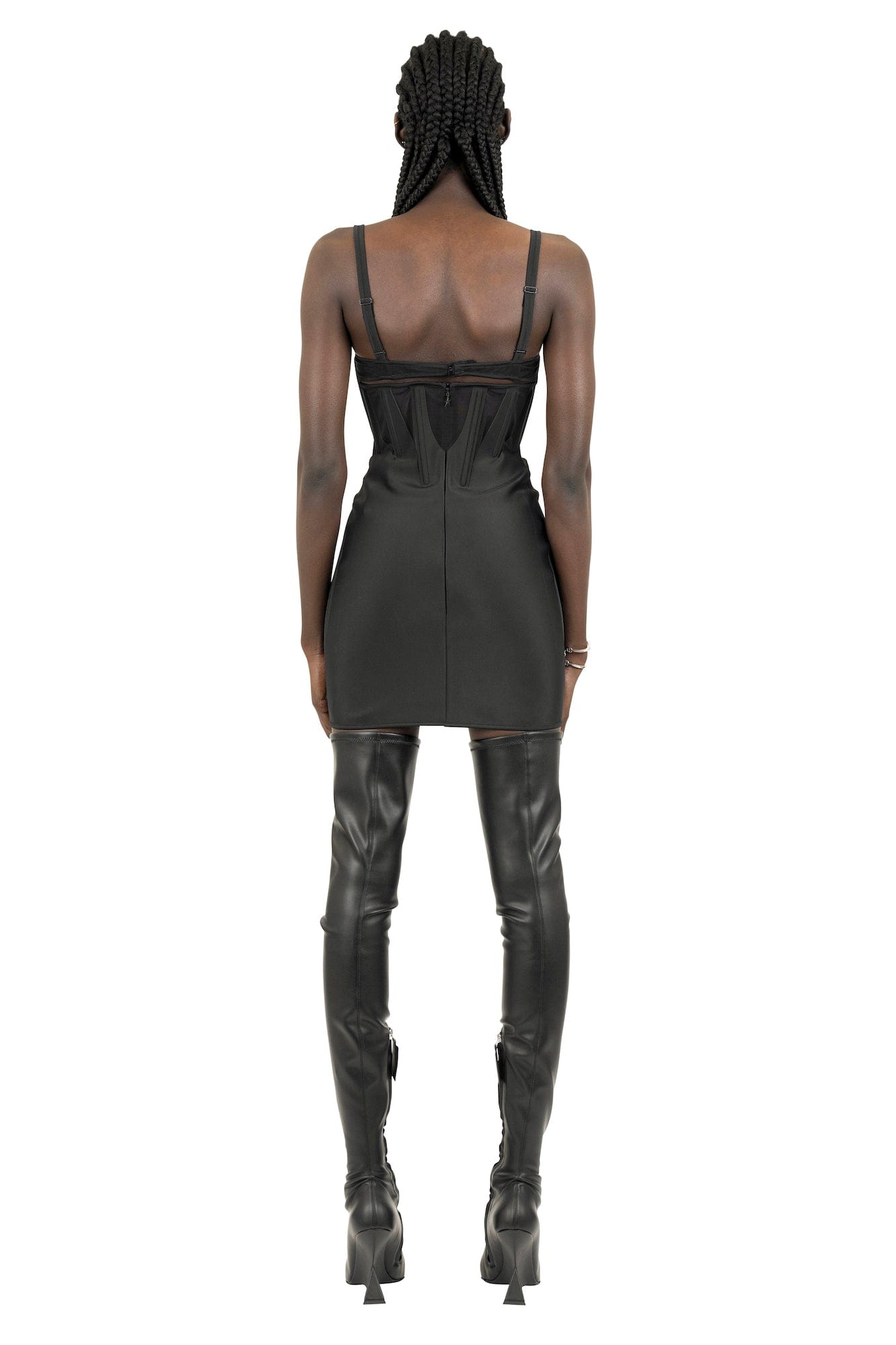 mugler short dress Mugler Printed Draped Jersey-trimmed Tulle Mini Dress in Black