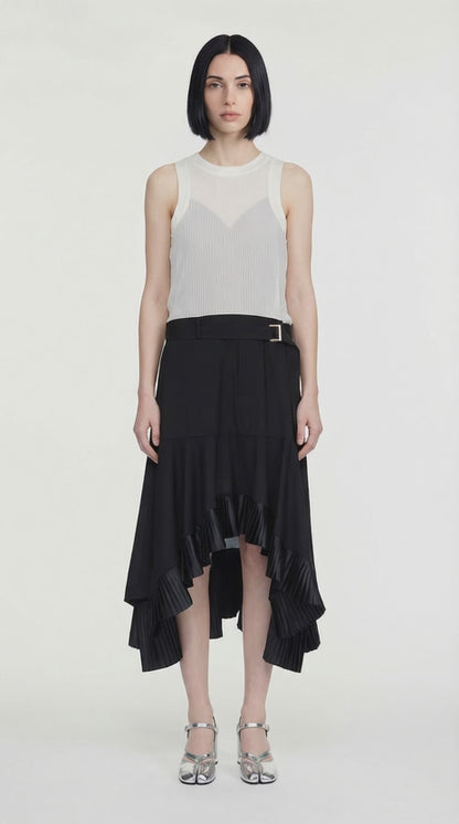 Sacai Suiting x Satin Dress