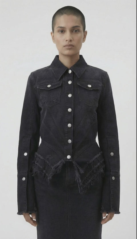Matières Fécales Mikaela Woven Denim Jacket