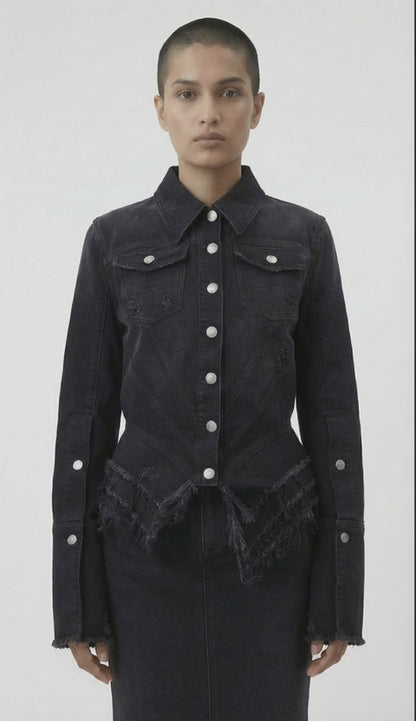 Matières Fécales Mikaela Woven Denim Jacket