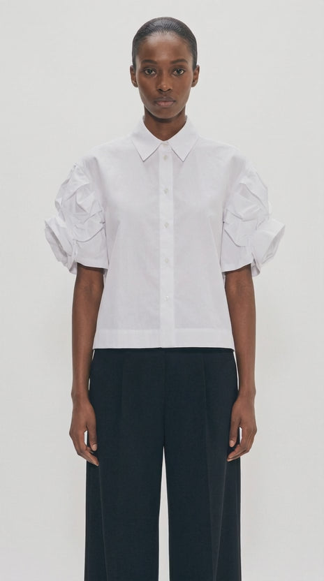 Simone Rocha Cropped Rose Puffy Sleeve Shirt SS26 – Antidote