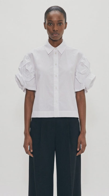 Simone Rocha Cropped Rose Puffy Sleeve Shirt SS26