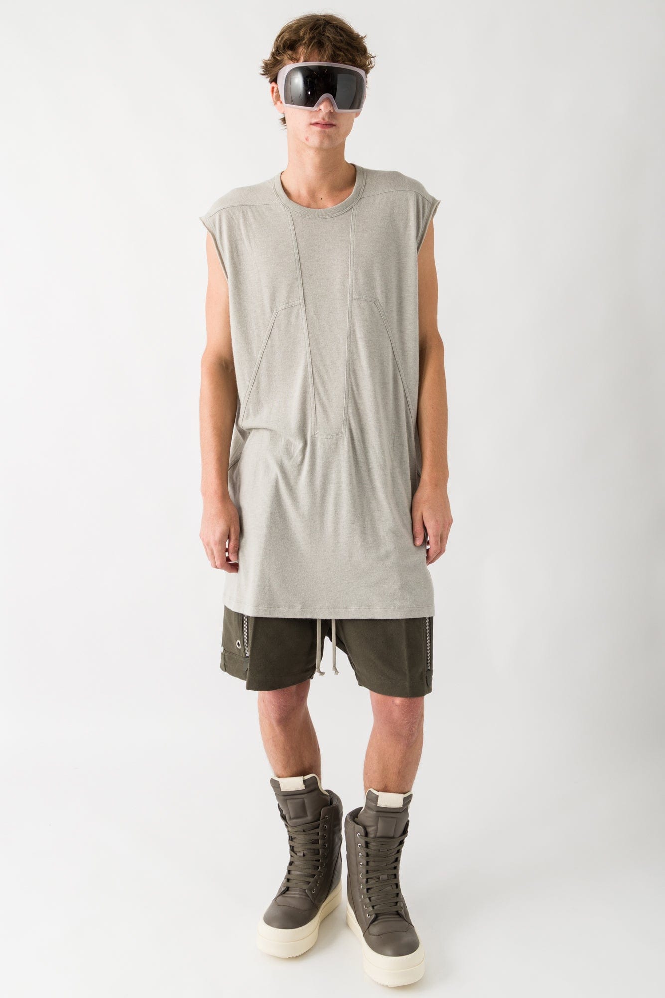 Rick Owens Splintered Tarp T in Pearl