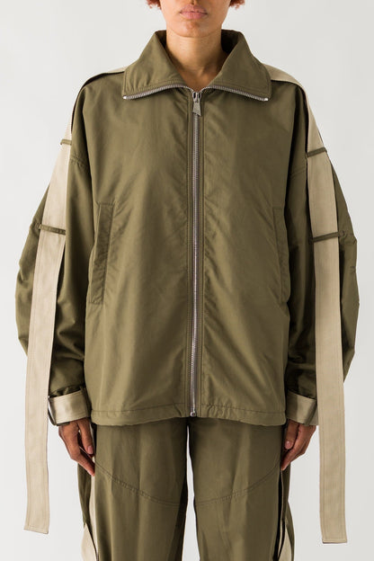 The Attico Canvas Parachute Bomber In Military Green